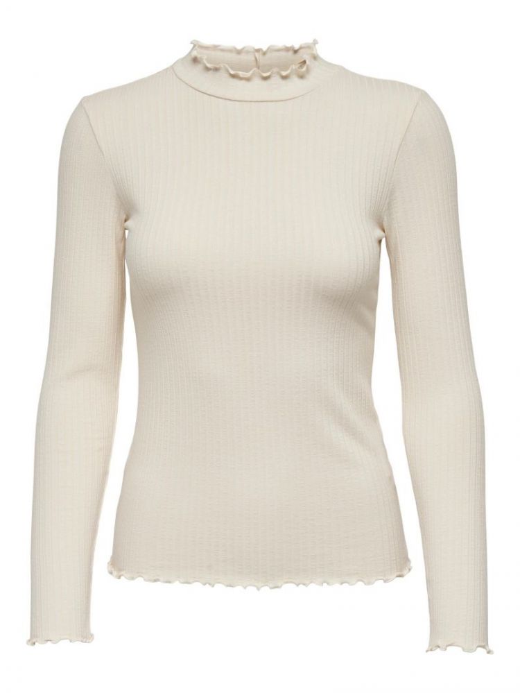 JDYFRANSISKA L/S HIGHNECK TOP 196844 Whitecap