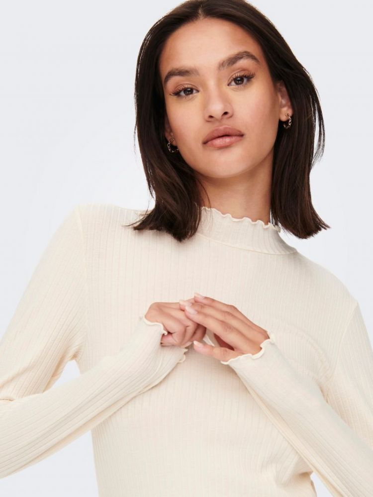 JDYFRANSISKA L/S HIGHNECK TOP 196844 Whitecap