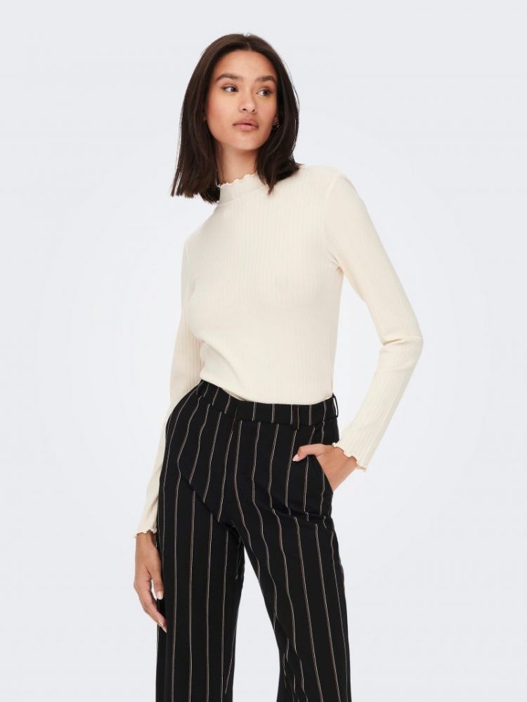 JDYFRANSISKA L/S HIGHNECK TOP 196844 Whitecap