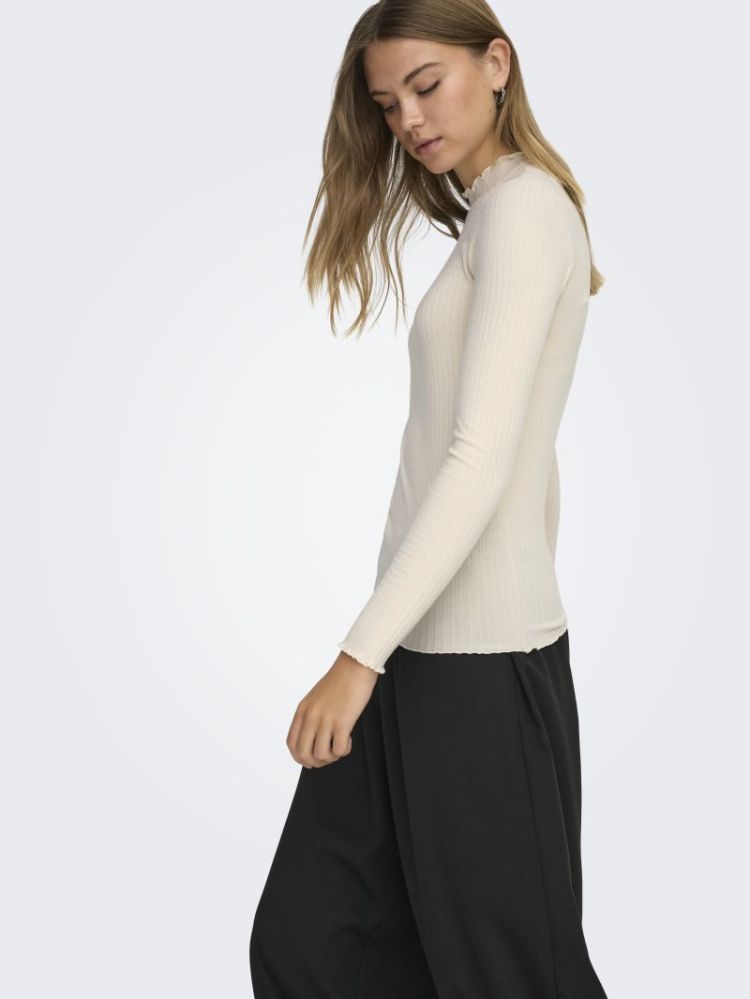 JDYFRANSISKA L/S HIGHNECK TOP 196844 Whitecap