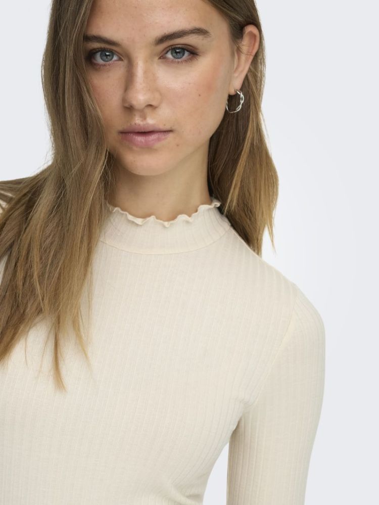 JDYFRANSISKA L/S HIGHNECK TOP 196844 Whitecap