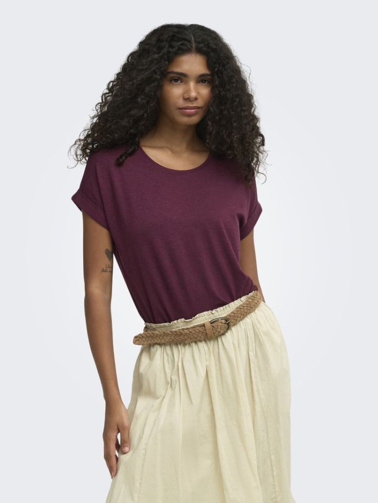 ONLMOSTER S/S O-NECK TOP NOOS 294455 Maroon B