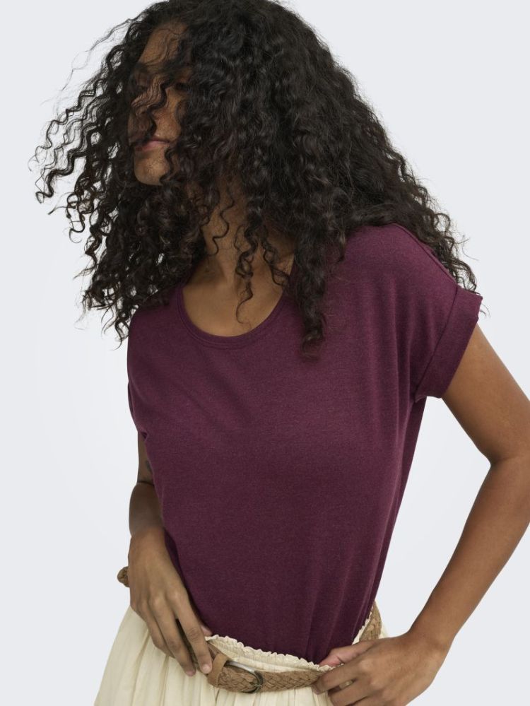 ONLMOSTER S/S O-NECK TOP NOOS 294455 Maroon B