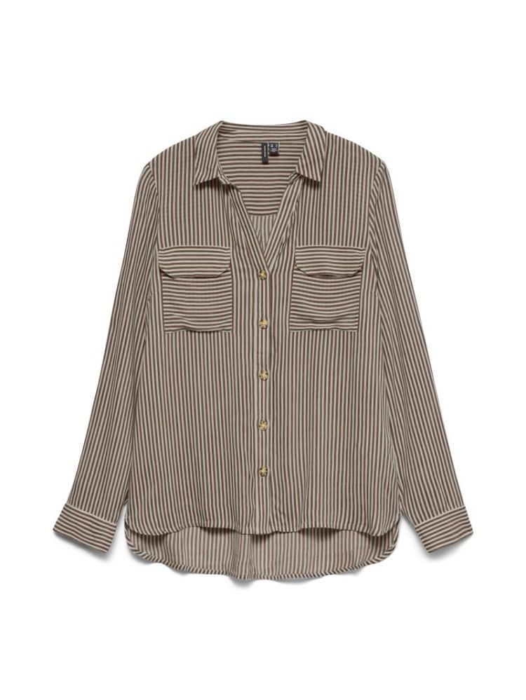 VMBUMPY L/S SHIRT NEW WVN NOOS 288475058 Cocoa