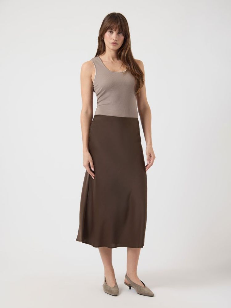 YASPELLA HW MIDI SKIRT S. NOOS 298838 Chocolat