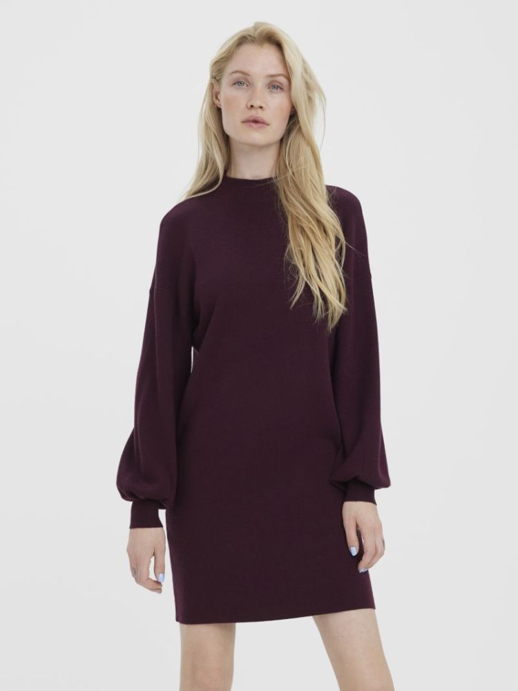 VMNANCY LS FUNNELNECK DRESS NO 186320 Winetast