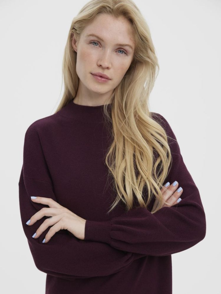 VMNANCY LS FUNNELNECK DRESS NO 186320 Winetast