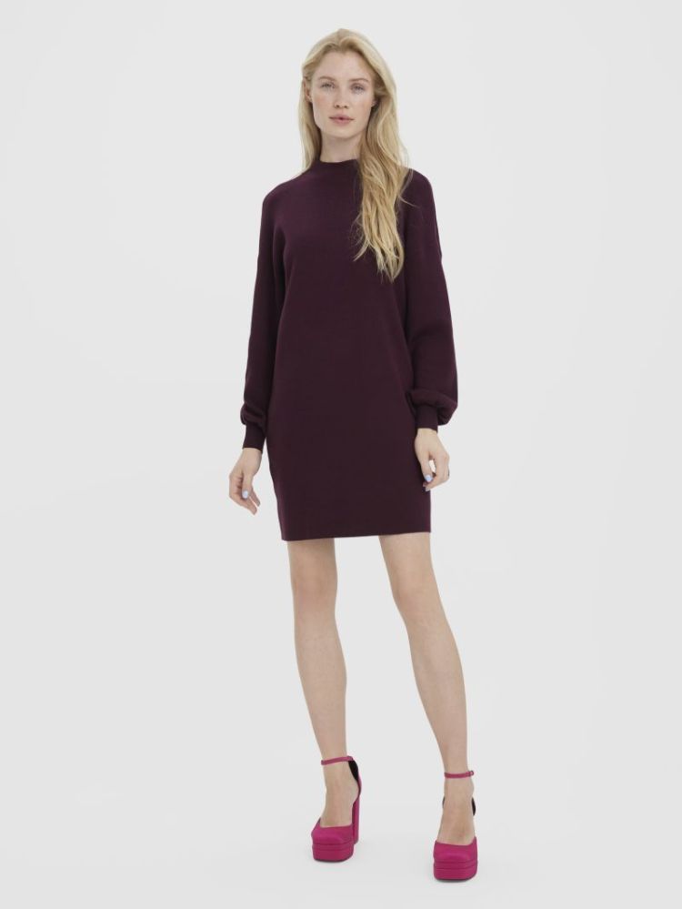 VMNANCY LS FUNNELNECK DRESS NO 186320 Winetast