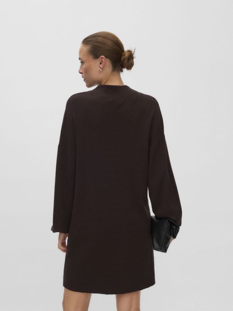 VMNANCY LS FUNNELNECK DRESS NO 297957 Chocolat