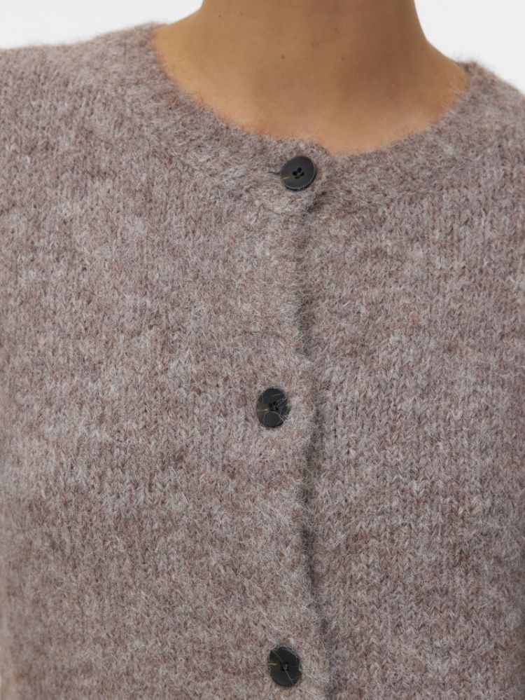 VMNOVAH LS O-NECK BUTTON CARDI 292416001 Brown