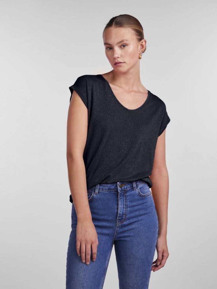 PCBILLO TEE LUREX STRIPES JRS 257855041 Sky C
