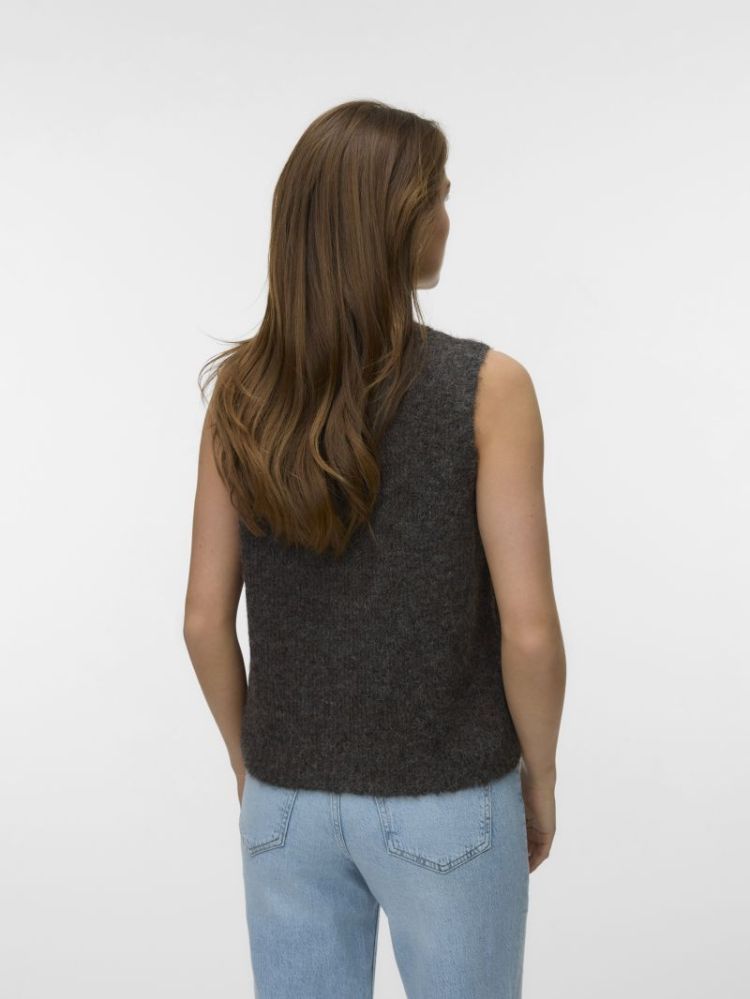 VMNOVAH SL O-NECK BUTTON VEST  297957001 Choco