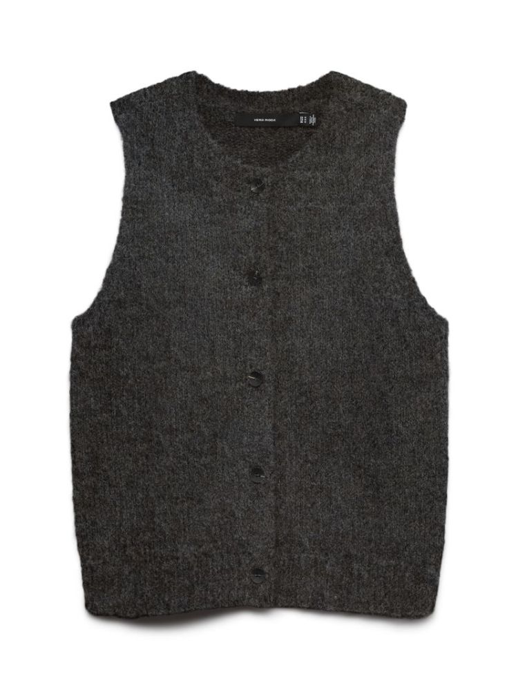 VMNOVAH SL O-NECK BUTTON VEST  297957001 Choco