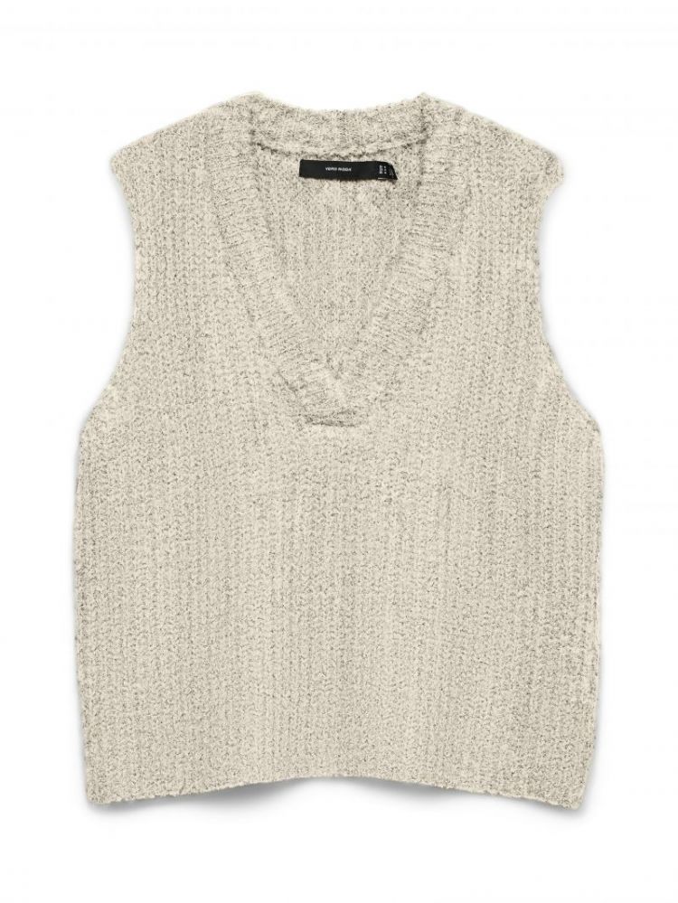 VMNOVAH RIB SL V-NECK VEST NOO 222913 Birch