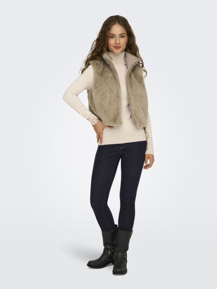 ONLDANA LIFE FAUX FUR WAISTCOA 177927 Silver M