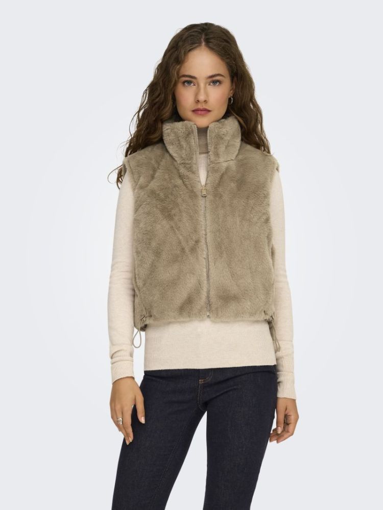 ONLDANA LIFE FAUX FUR WAISTCOA 177927 Silver M