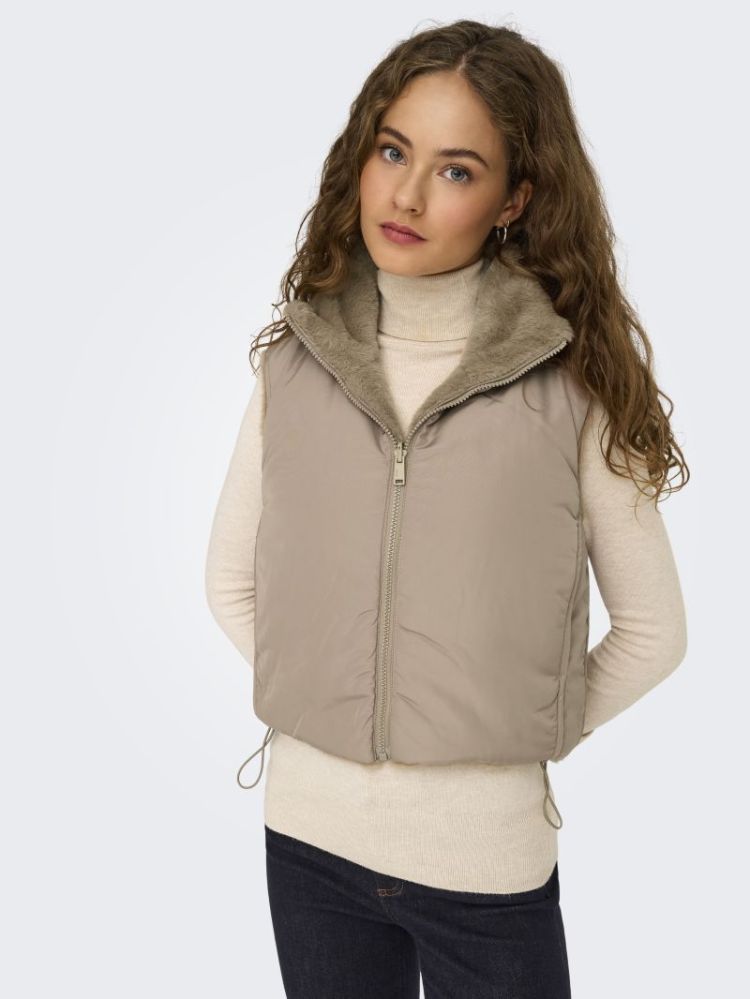 ONLDANA LIFE FAUX FUR WAISTCOA 177927 Silver M