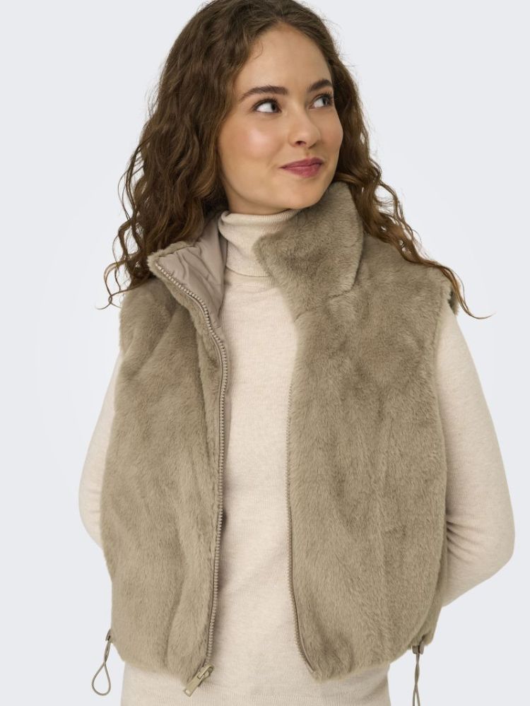 ONLDANA LIFE FAUX FUR WAISTCOA 177927 Silver M