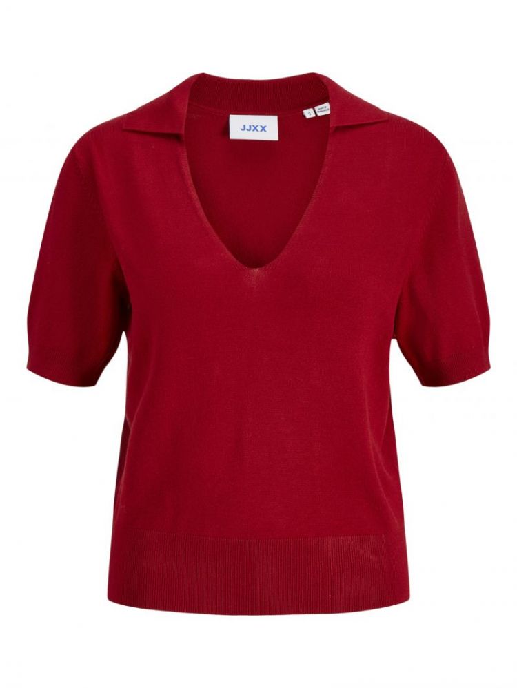 JXLAYLA COMFY SS POLO KNIT 177240 Scarlet