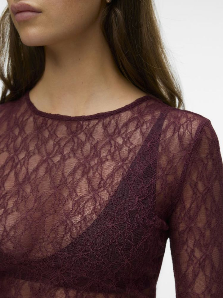 AWTESSY LS O-NECK LACE TOP NOO 213390 Catawba