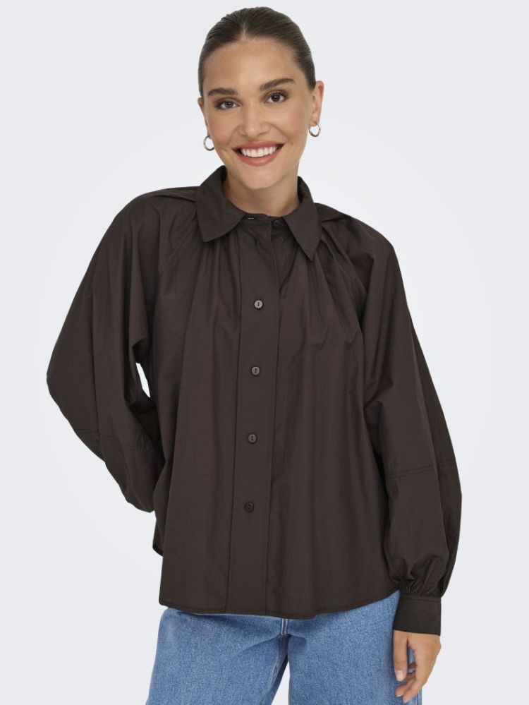 ONLRIVER LS SHIRT OX WVN 237375 Coffee B