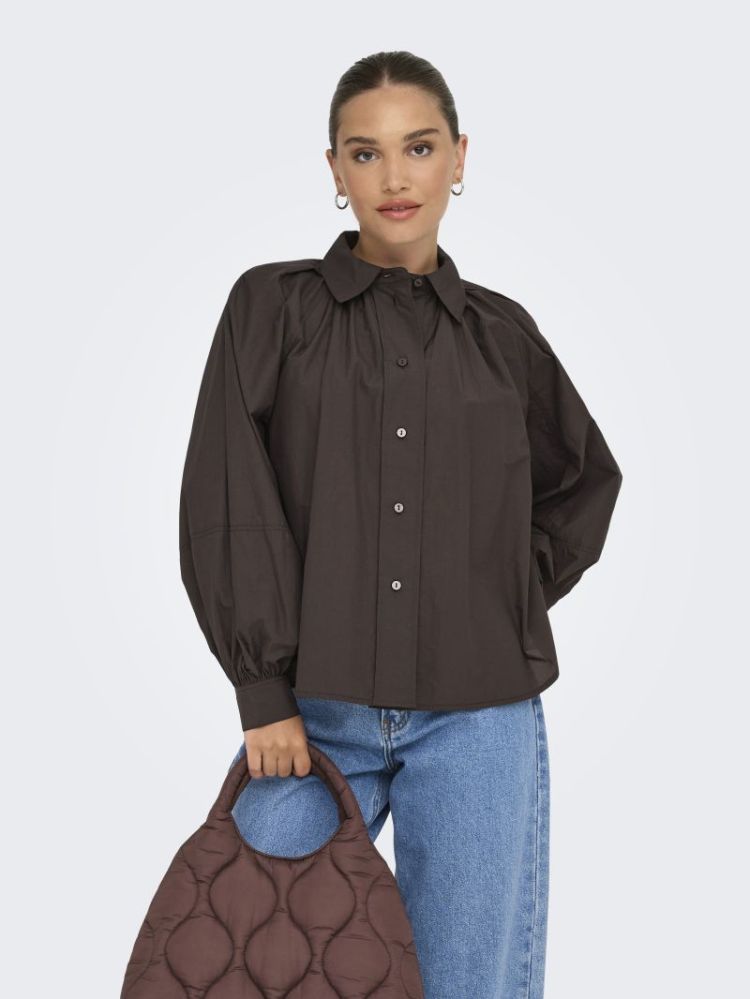 ONLRIVER LS SHIRT OX WVN 237375 Coffee B