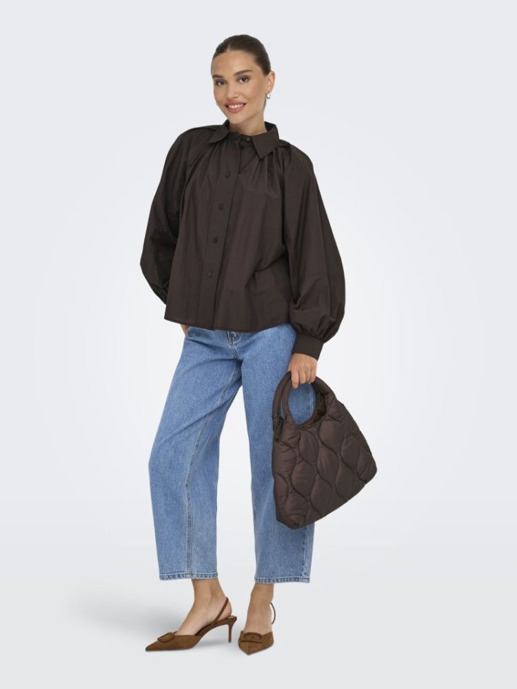 ONLRIVER LS SHIRT OX WVN 237375 Coffee B