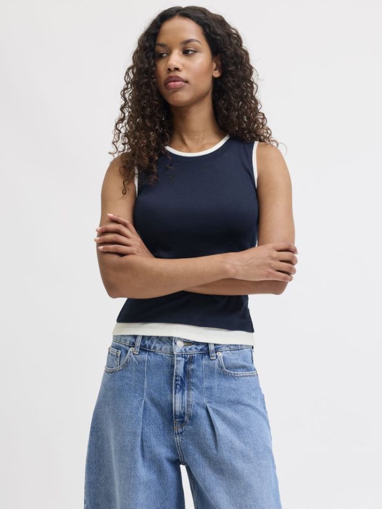 JXHENNA STR SL CONTRAST TOP JR 175876002 Navy