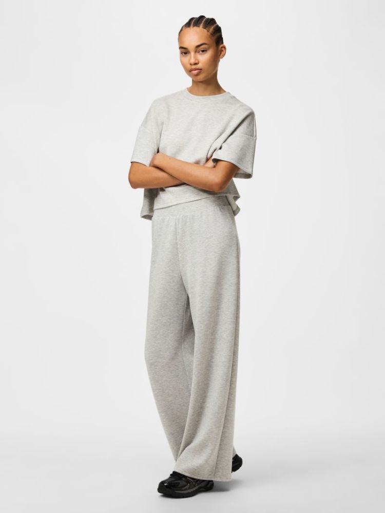 PCPOLLY HW SWEAT PANTS MWM JRS 179273 Light Gr