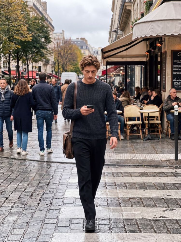 JJLUKE KNIT CREW NECK AW26 175876001 Navy