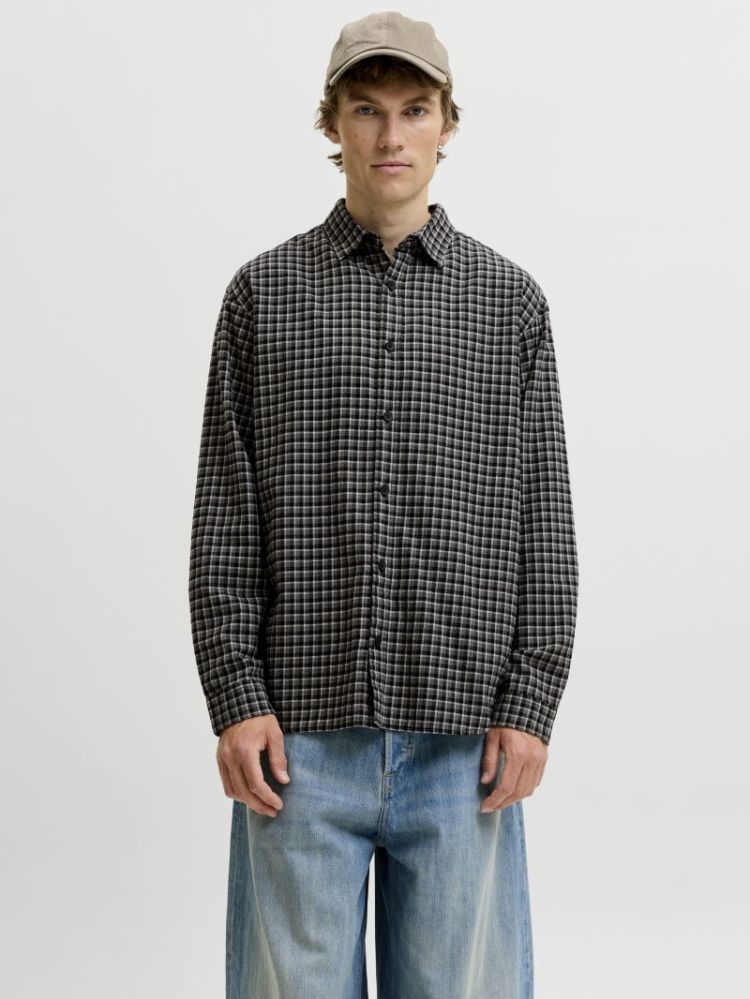JJCARTER CHECK SHIRT LS SN 178012 Black