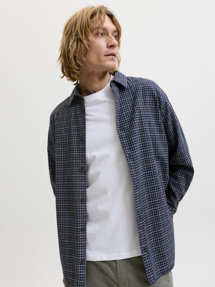 JJCARTER CHECK SHIRT LS SN 175876 Navy Bla
