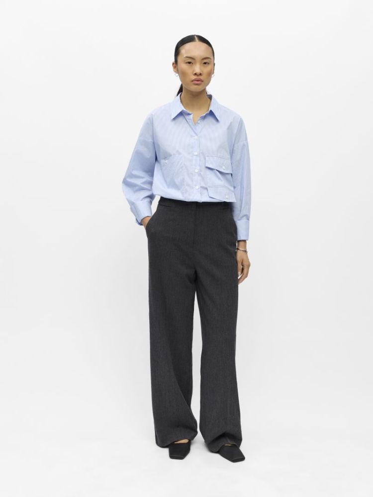 OBJKAMMY MW WIDE PANTS NOOS 177981001 Black