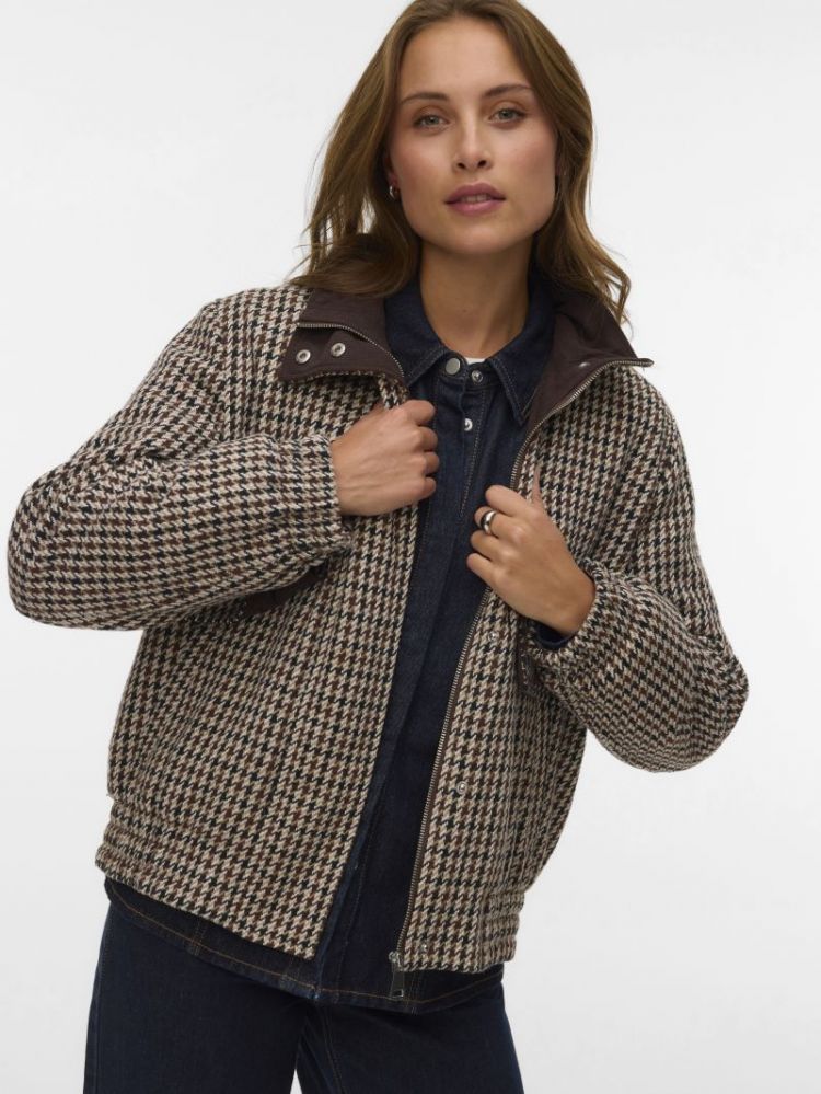 VMCHERYL SHORT CHECK JACKET EN 297957001 Choco