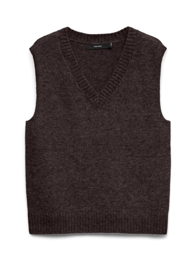 VMBOOM SL V-NECK VEST 297957001 Choco