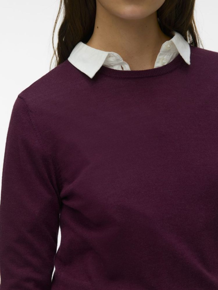 AWCARA LS O-NECK WOOL PULLOVER 213390 Catawba