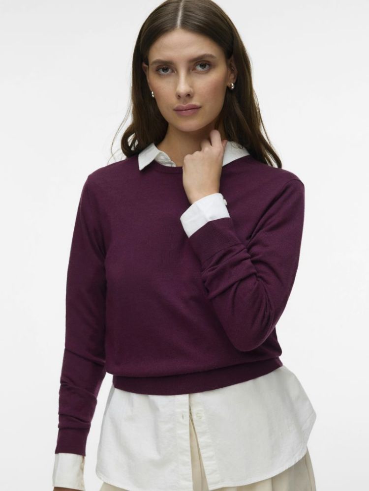 AWCARA LS O-NECK WOOL PULLOVER 213390 Catawba