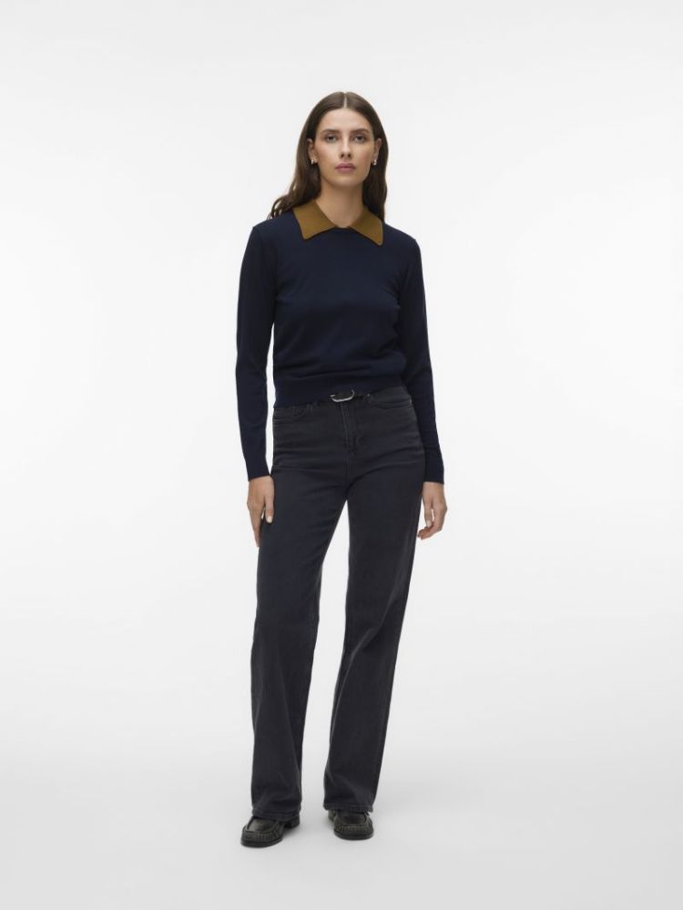 AWCARA LS O-NECK WOOL PULLOVER 213090 Night Sk