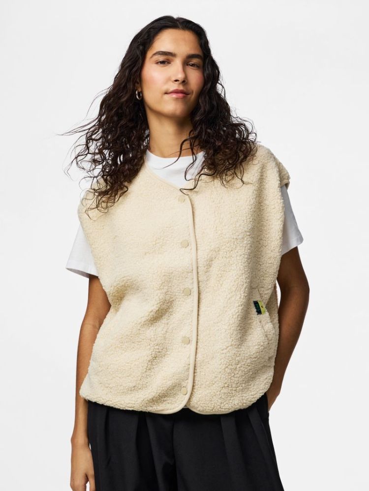 PCKATTY TEDDY VEST NOOS BC 245215 Birch