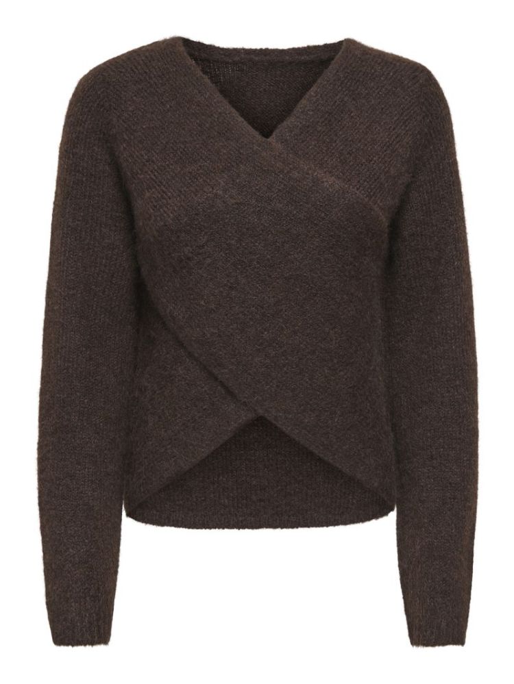 ONLMAGGIE LS CROSS V-NECK CC K 237375001 Coffe