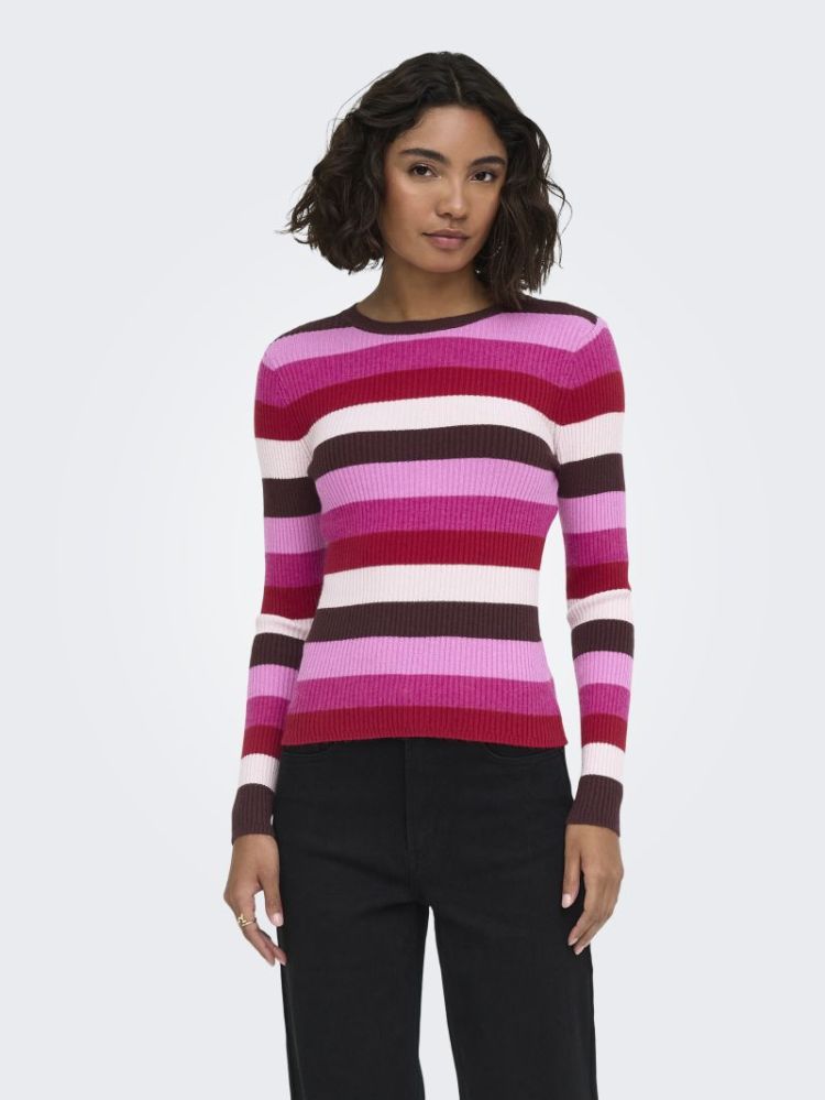ONLIBI LS O-NECK RIB CC KNT 184723007 Fudge