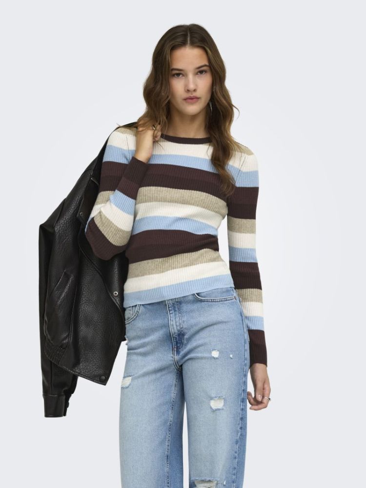 ONLIBI LS O-NECK RIB CC KNT 237375009 Coffe