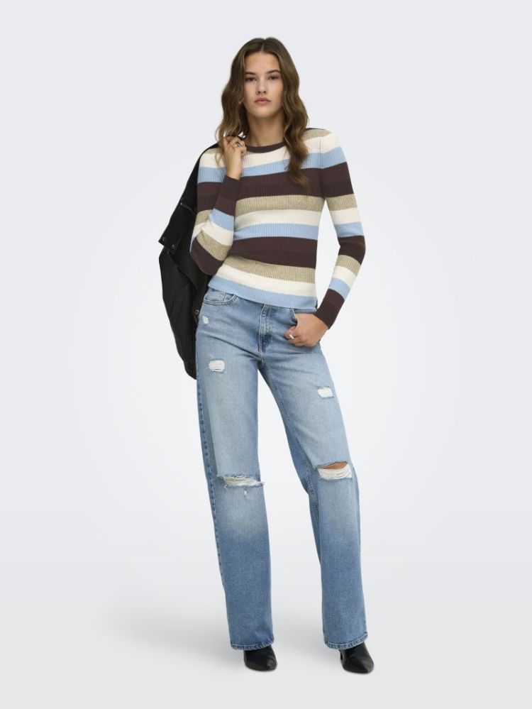 ONLIBI LS O-NECK RIB CC KNT 237375009 Coffe