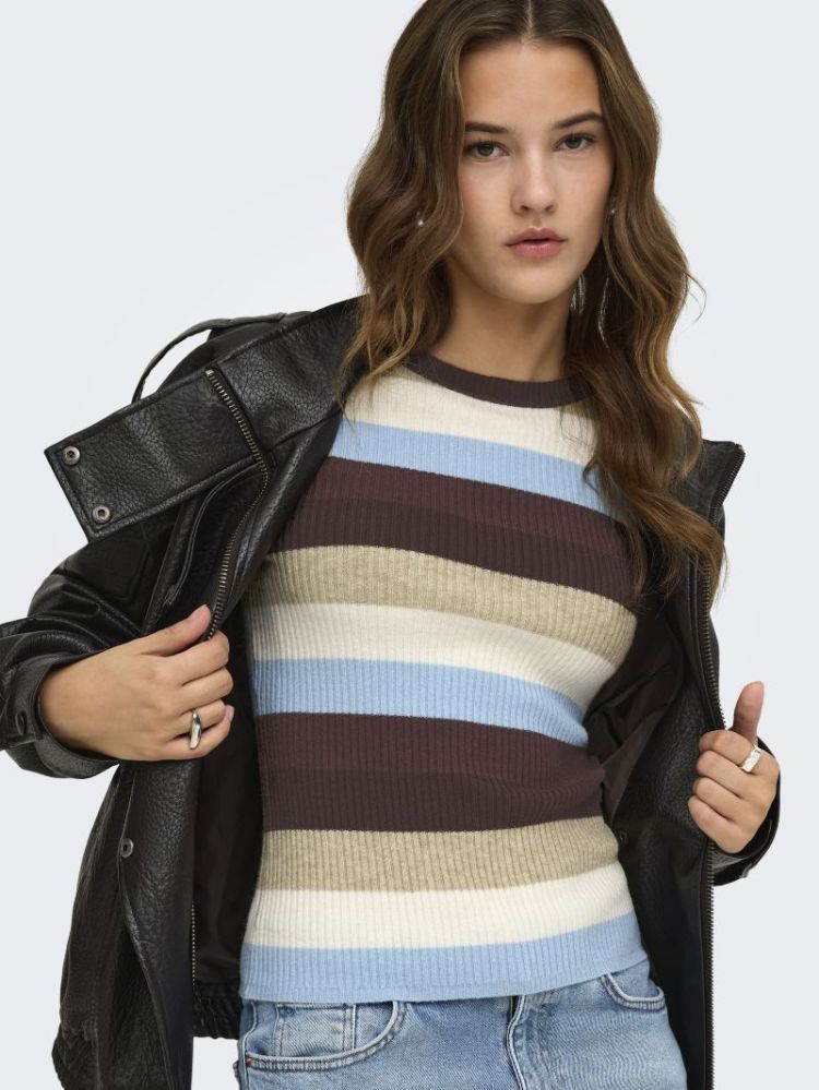 ONLIBI LS O-NECK RIB CC KNT 237375009 Coffe