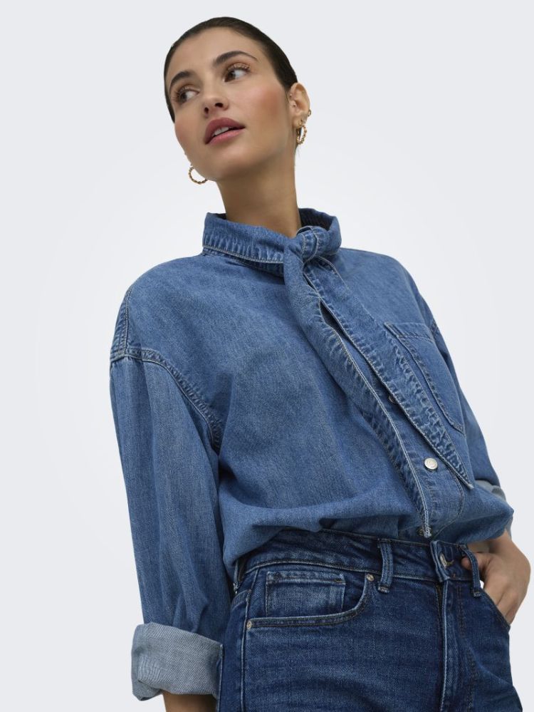 ONLALISIA LS BOW SHIRT DNM AKM 179695 Medium B
