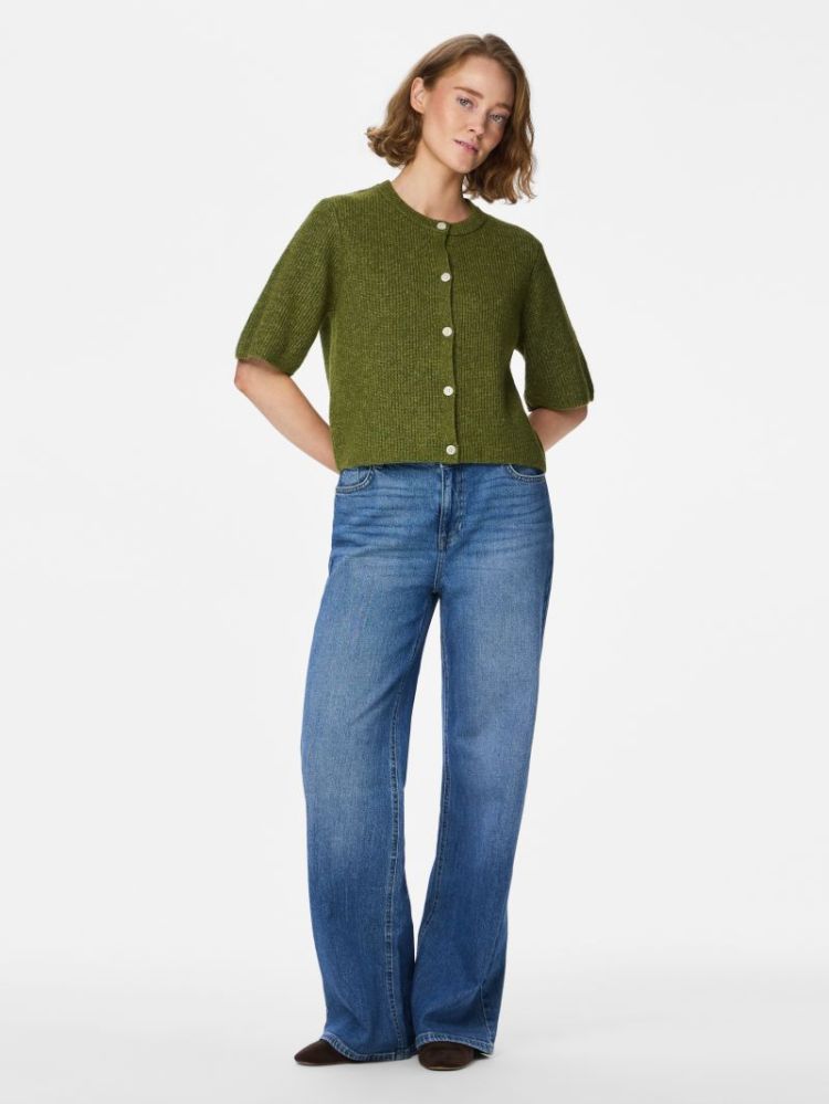 PCSILLY SS O-NECK KNIT CARDIGA 304144001 Sphag