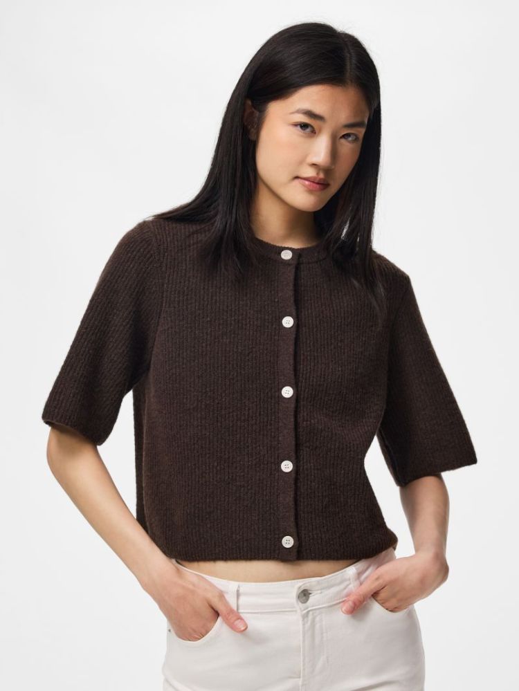 PCSILLY SS O-NECK KNIT CARDIGA 302664001 Hot F