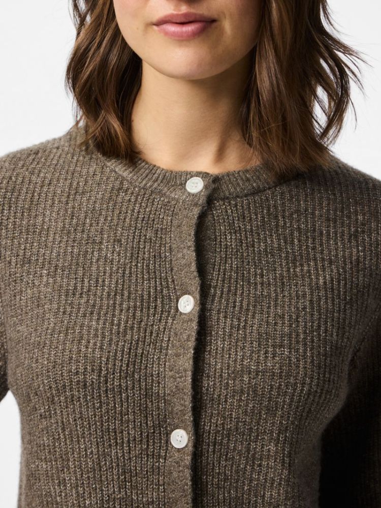 PCSILLY SS O-NECK KNIT CARDIGA 294398001 Morel