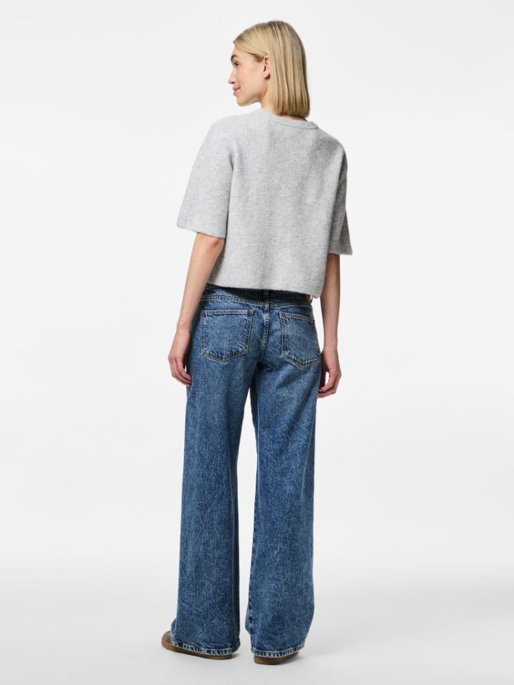 PCSILLY SS O-NECK KNIT CARDIGA 179273 Light Gr
