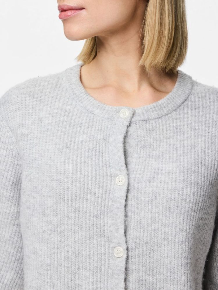 PCSILLY SS O-NECK KNIT CARDIGA 179273 Light Gr